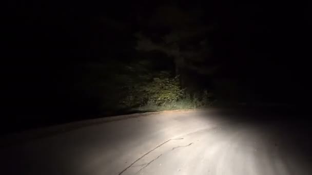 Pov Condução Estrada Rural Noite Remota — Vídeo de Stock