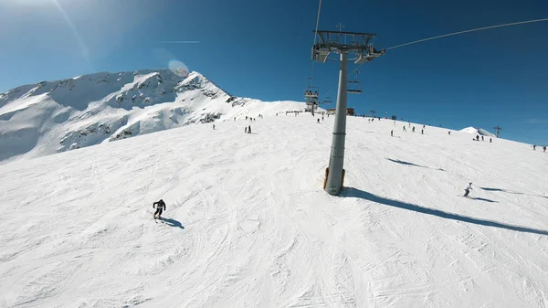 Ponto Vista Pov Elevadores Esqui Livre Bansko Bulgária — Fotografia de Stock