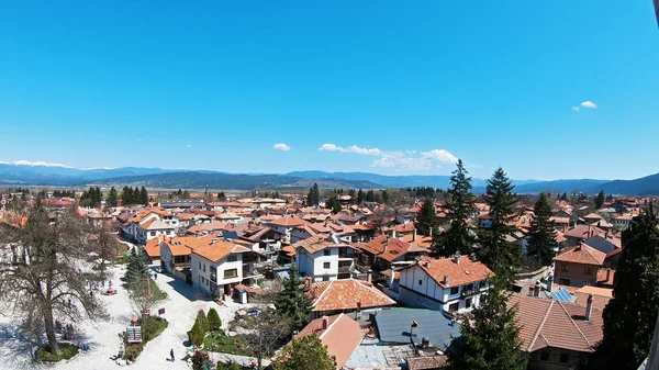 Vedere Aeriană Panoramică Orașului Bansko Bulgaria Celebru Centru Schi Stațiune — Fotografie, imagine de stoc