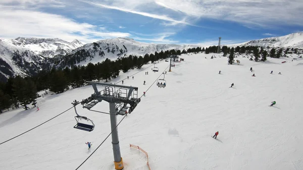 Pov Synvinkel Öppet Lufta Skidliftarna Bansko Bulgaria — Stockfoto