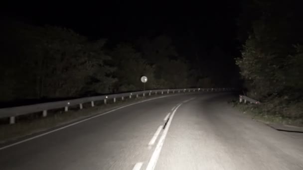 Conducir Por Carretera Rural Por Noche — Vídeos de Stock