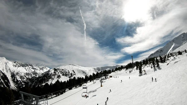 Hava Teleferik Pov Pirin Bansko Resort Bulgaristan Ağır Çekim Yamaç — Stok fotoğraf