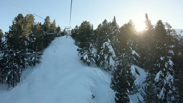 Pov Bir Bakış Açısı Açık Hava Teleferik Bansko Bulgaristan — Stok fotoğraf