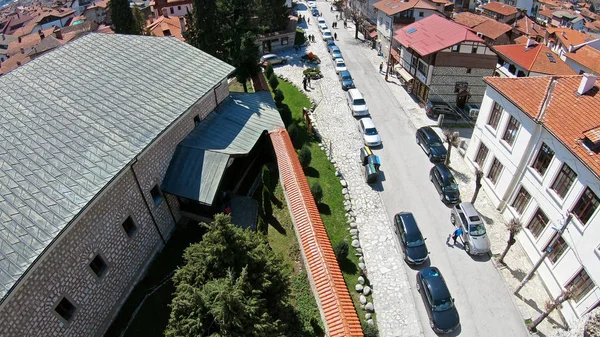 Vista Aerea Panoramica Della Città Bansko Bulgaria Famoso Centro Sciistico — Foto Stock