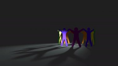 Lgbt hareketinin multisexual yönlendirme, kağıt bebek insanlar keser daire, döngü arka plan döndürme