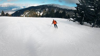 Benim üzerime kayakçı Shiligarnik Kayak bakırlı Bansko, Bulgaristan, aşağı Dünya Kayak Kupası kayak