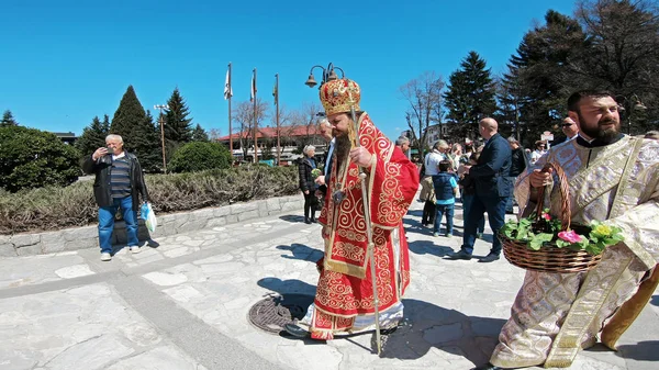 Bansko Bułgaria Kwietnia 2018 Wielkanoc Ceremonii Parady Ulicach Bansko Bulgaria — Zdjęcie stockowe