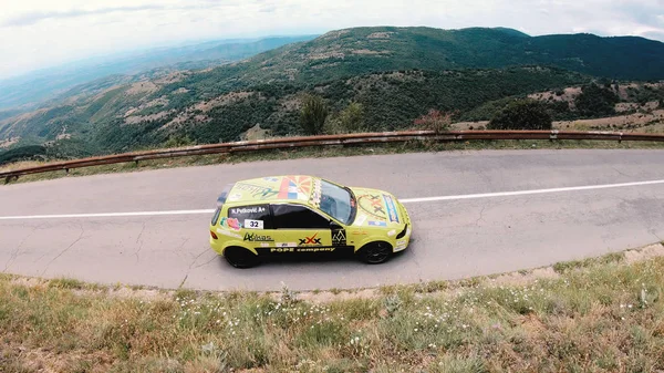 Kocani Macedônia Junho 2018 Competidor Corrida Esportiva Subida Colina — Fotografia de Stock