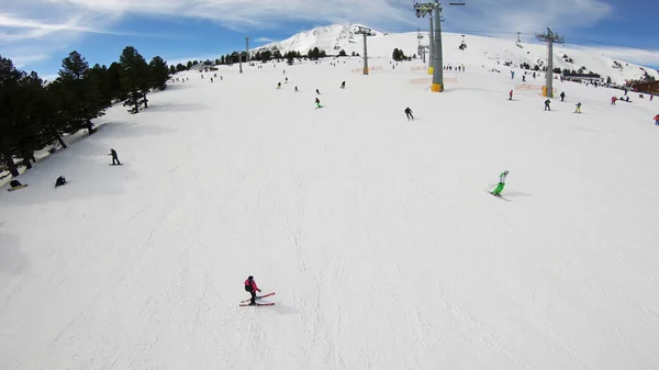 Légi Felvétel Ski Lift Ski Piste Pirin Hegység Legmagasabb Csúcs — Stock Fotó