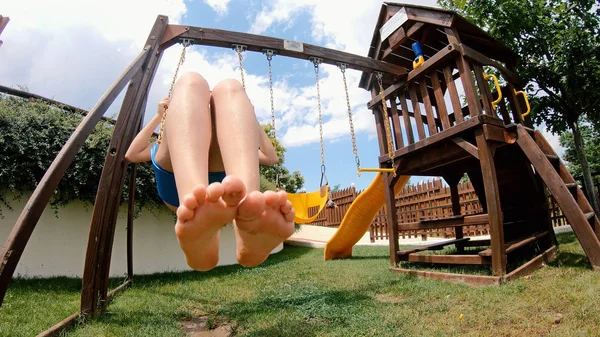 Happy Teen Girl Swing — Stock Photo, Image