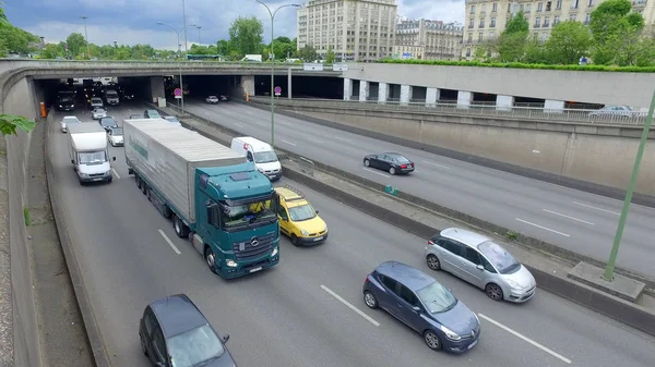 Paris Frankrijk Mei 2017 Verkeersopstopping Rush Hour Parijs Champs Elysees — Stockfoto