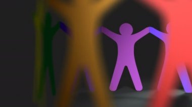 Lgbt hareketinin multisexual yönlendirme, kağıt bebek insanlar keser daire, döngü arka plan döndürme