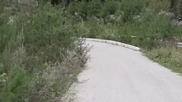 Narrow Mountain Road Tunnel Passage Pov Drive — Stock Video