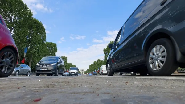 Paris France May 2017 Rush Hour Traffic Looking Busy Champs — Stock Photo, Image