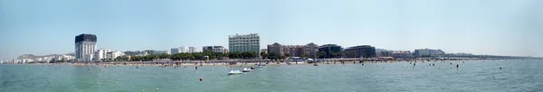 Vista Panoramica Dalla Spiaggia Durazzo Cielo Azzurro Acqua Del Mare — Foto Stock