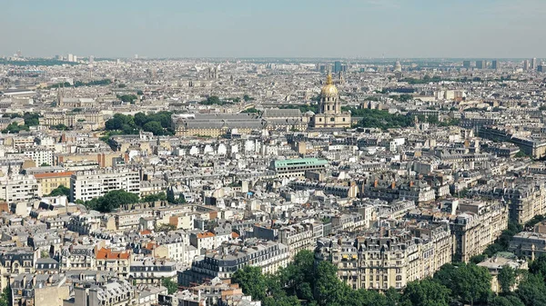 Paris Vue Sur Paysage Urbain Depuis Tour Eiffel Célèbres Dômes — Photo