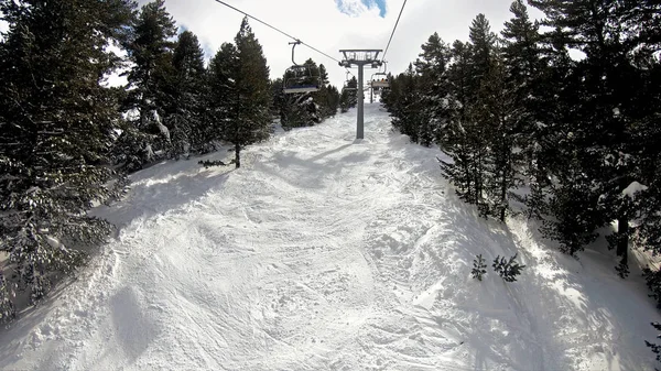 Pov Equitazione Sterling Express Ski Lift Una Giornata Sole — Foto Stock