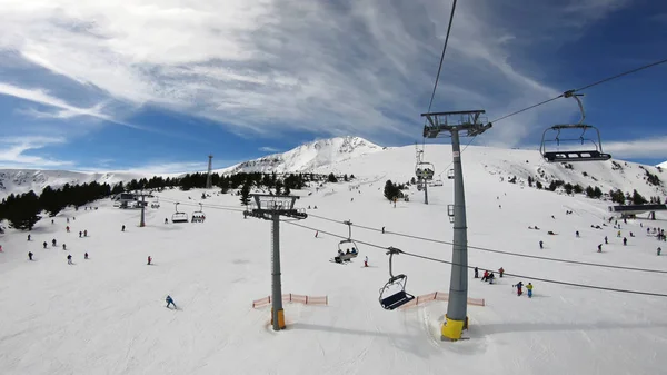 Pov Oogpunt Open Lucht Skiliften Bansko Bulgarije — Stockfoto
