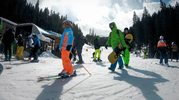 Bansko Bulgaria Circa Feb 2018 Snowboarder Tornelli All Ingresso Automatico — Foto Stock