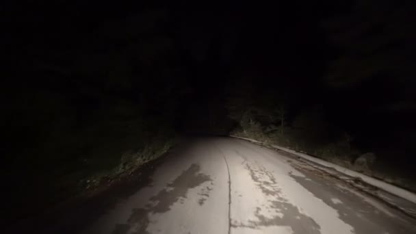 Pov Guida Strada Rurale Notte Remota — Video Stock