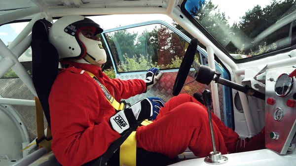 Kocani Macedonia Jun 2018 Hillclimb Race Car Driver Wears Helmet — Stock Photo, Image