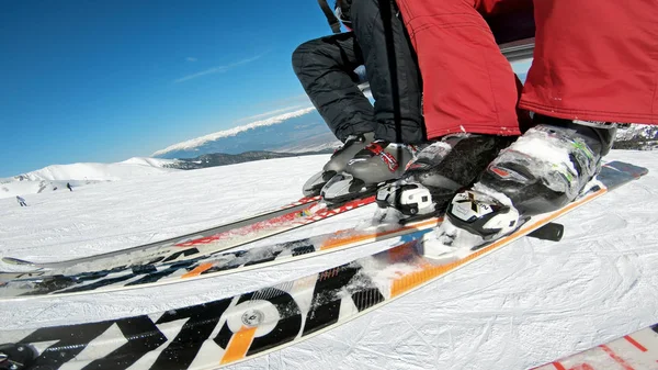 Bansko Bulharsko Cca Únor 2018 Lyžaře Snowboardisty Průchodné Lyžařský Vlek — Stock fotografie