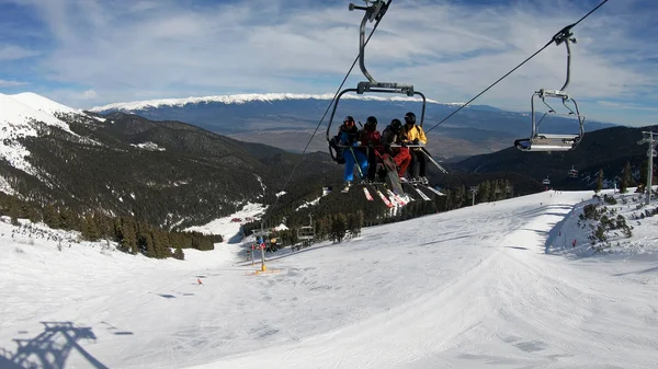 Bansko Bulgaria Aprile 2018 Arrivo Alla Stazione Risalita Montagna Pov — Foto Stock