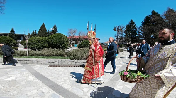 Bansko Bułgaria Kwietnia 2018 Wielkanoc Ceremonii Parady Ulicach Bansko Bulgaria — Zdjęcie stockowe