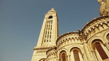 Sinematik görünümünü dış mimarisi, Basilica Sacre Coeur Montmartre Paris, Fransa