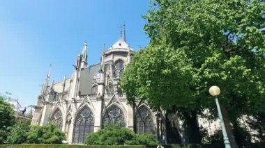 Açık mimari ayrıntılar Notre Dame Katedrali Notre Dame Kilisesi'nin Paris, Fransa