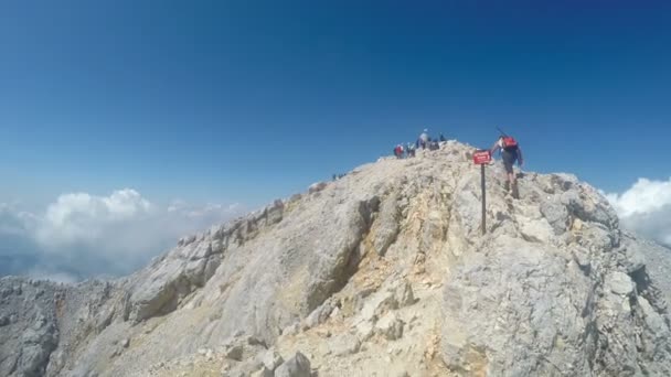Cima Montaña Más Alta Eslovenia Triglav 2864 Finales Del Verano — Vídeo de stock