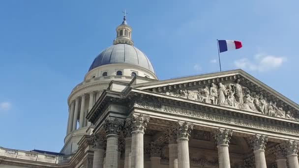 Пантеон Днем Париж Франция Secular Mausoleum Containing Remains Distinguished French — стоковое видео