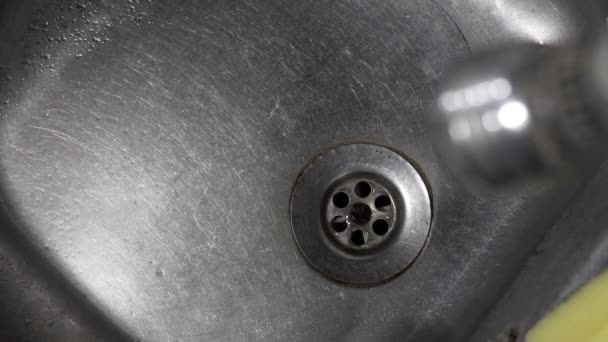View Sink Drain Dripping Water Background Loop — Stock Video