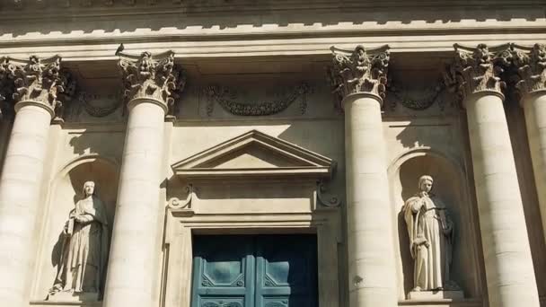 Detalhe Exterior Edifício Histórico Universidade Sorbonne Paris França — Vídeo de Stock