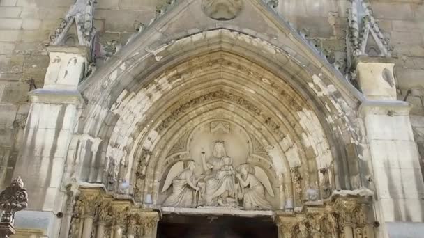 Eingangstor Der Kirche Des Heiligen Severin Lateinischen Viertel Paris — Stockvideo