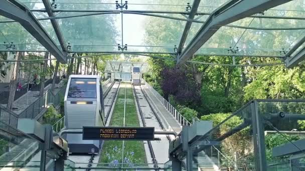 Montmartre Teleférico Paris Câmera Lenta — Vídeo de Stock