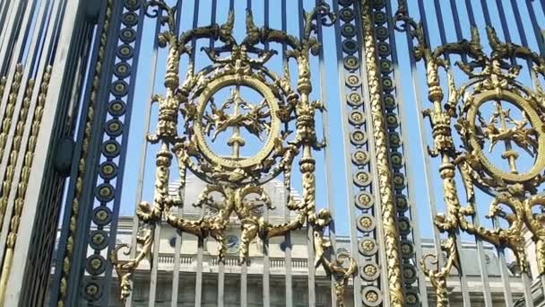 Puerta Entrada Principal Del Palais Justice París Francia Soleado Día — Vídeo de stock