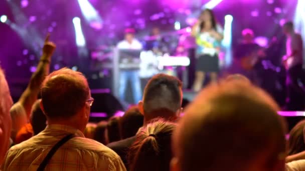 Κοινό Απολαμβάνει Συναυλία Δημόσια Συναυλία Καμία Περίπτωση Έκδοσης Εισιτηρίων — Αρχείο Βίντεο
