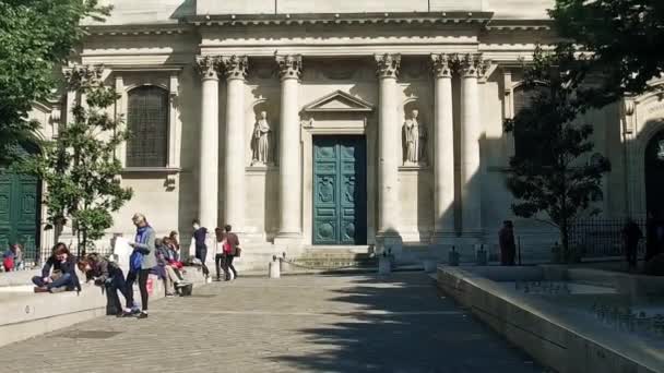 Universiteit Van Sorbonne Parijs Naam Afgeleid Van College Sorbonne Gesticht — Stockvideo