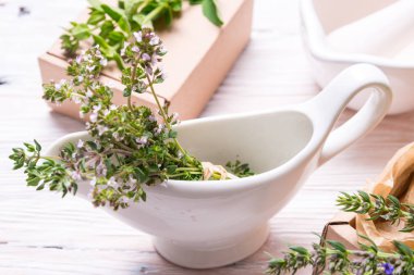 Kekik brances beyaz porcelan uçan daire ile