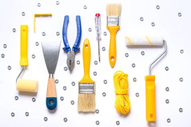 Beyaz arka plan üzerinde Oluşturucu araçları seti