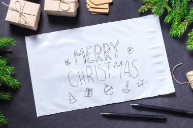 Beyaz polietilenler zarf, evlenmek Noel kavramı