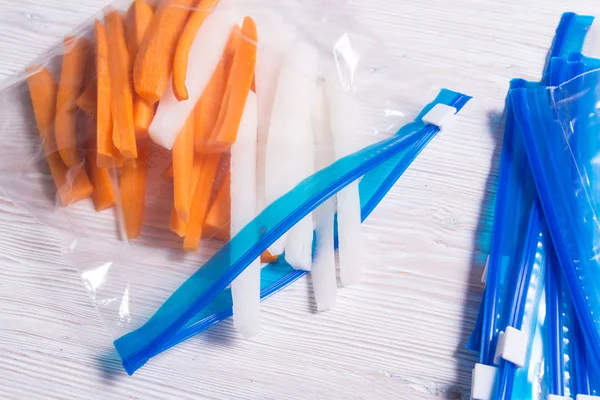 Zip Bloquear Sacos Plástico Para Armazenamento Alimentos — Fotografia de Stock