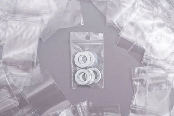 Wiele Wyczyść Plastikowe Zip Lock Torby — Zdjęcie stockowe