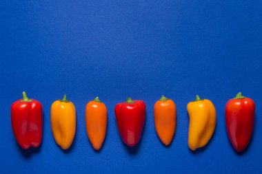 Mini paprica, kırmızı, sarı ve turuncu Grup