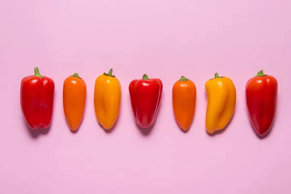 Skupina Mini Paprica Červené Žluté Oranžové — Stock fotografie