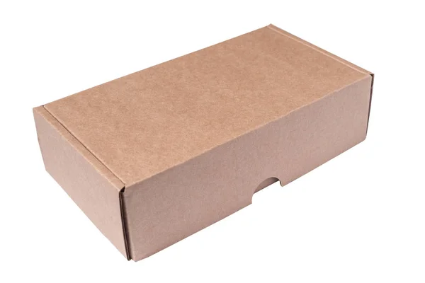 Caja Cartón Marrón Aislada —  Fotos de Stock
