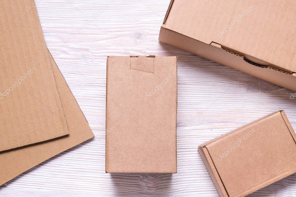 Set of cardboard boxes and Corrugated board