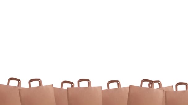 Animated Motion Graphic Craft Paper Bag Sale Concept Shop — Stock Video