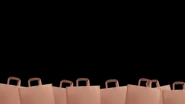 Анімований Рух Графічного Ремесла Паперовий Мішок Концепція Продажу Магазин — стокове відео
